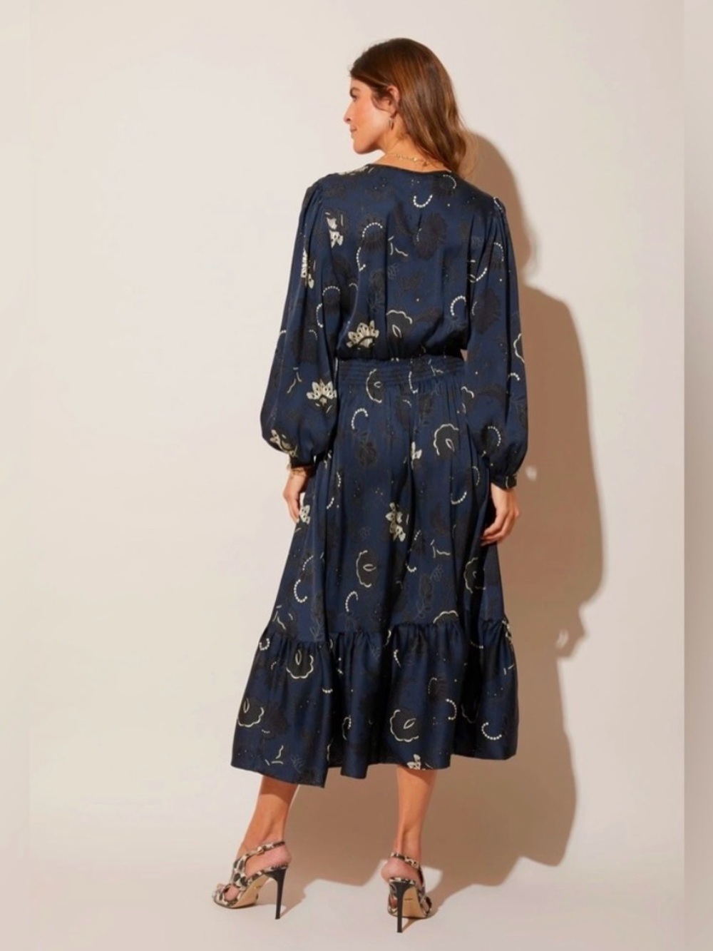 Tucker Juliette Legacy Navy Floral Tiered Maxi Dress